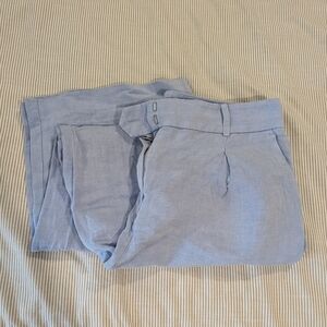 LOFT Sky Blue Linen Trousers